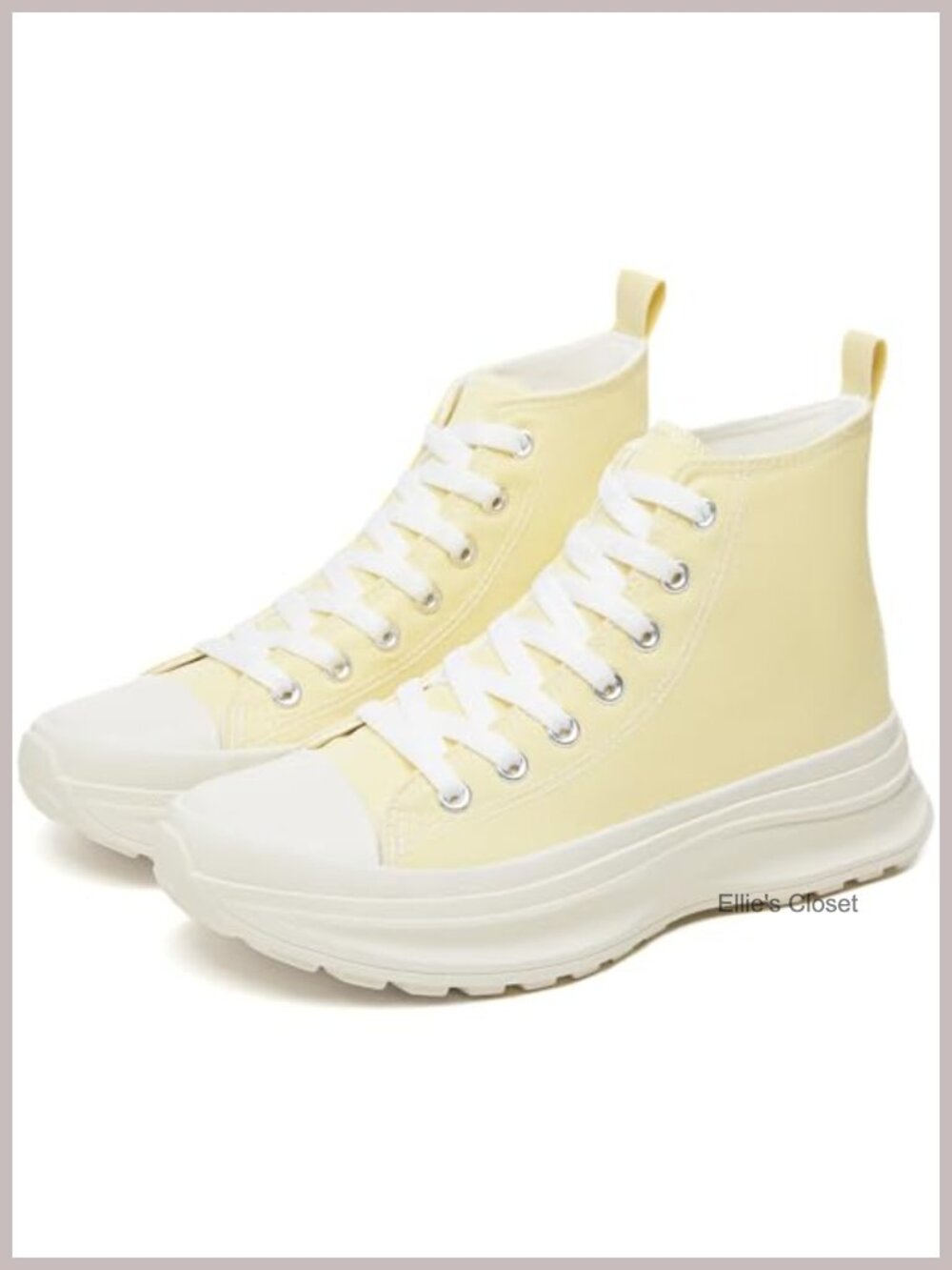 Women's High Top Canvas Platform Sneakers Casual Lace Up Shoes